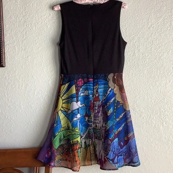 Disney Sheath Dress Black and Green Sleeveless Crew Neck - Picture 5 of 7